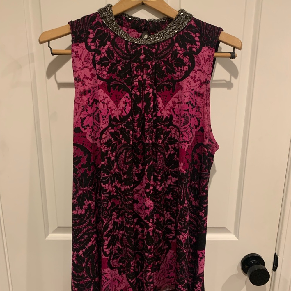 Beaded print top